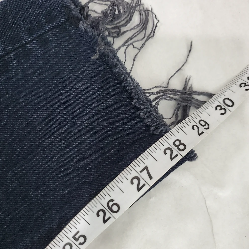 Free People We The Free Stella Skinny Jeans 27 Lulworth Blue Raw Hem Button Fly - Picture 12 of 12